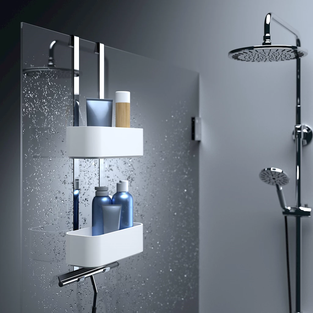 Tiger 2-Store Shower Caddy, hvit matt  Tiger 2-Store Shower Caddy, hvit matt