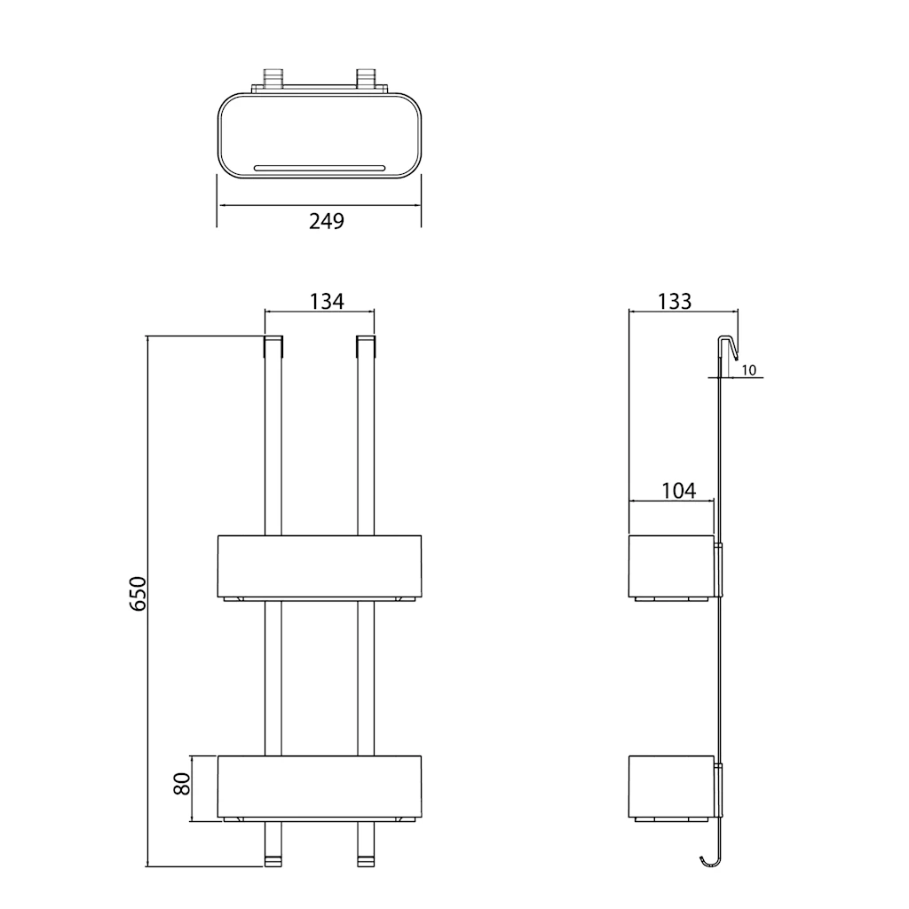 Tiger 2-Store Shower Caddy, hvit matt  Tiger 2-Store Shower Caddy, hvit matt